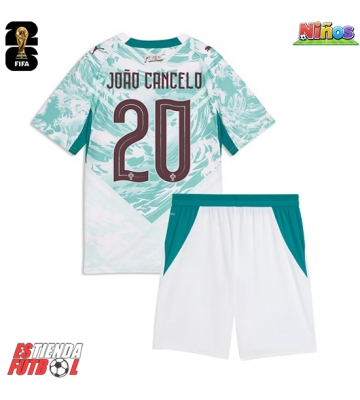 Portugal Joao Cancelo #20 Segunda Equipación Niños Mundial 2026 Manga Corta (+ Pantalones cortos)